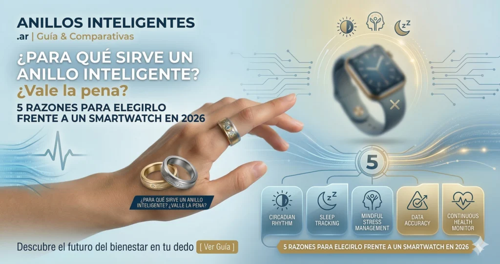 Para qué sirve un anillo inteligente vs smartwatch razones 2026